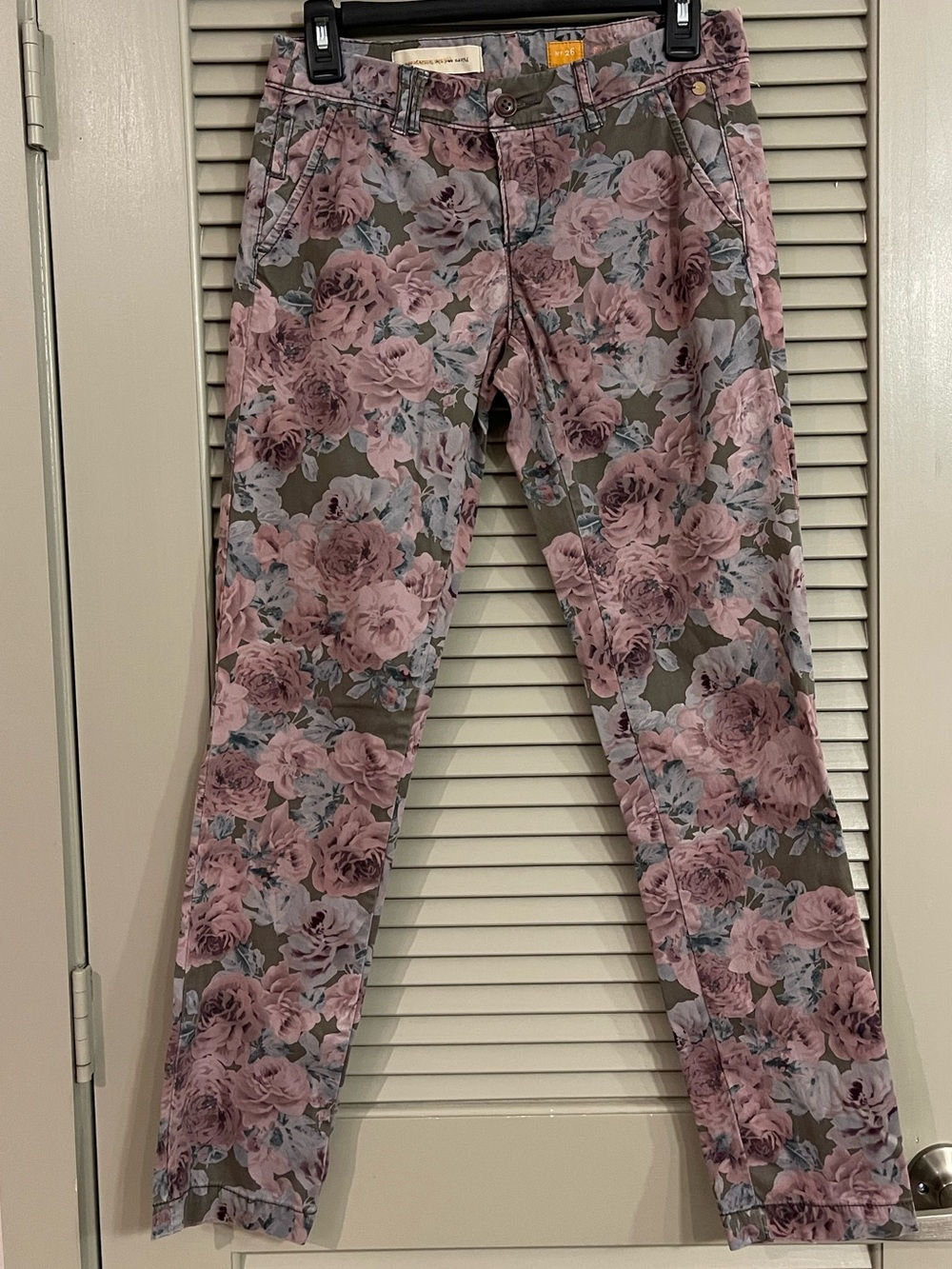 Pilcro and the Letterpress Pink & Purple Floral Skinny Jeans